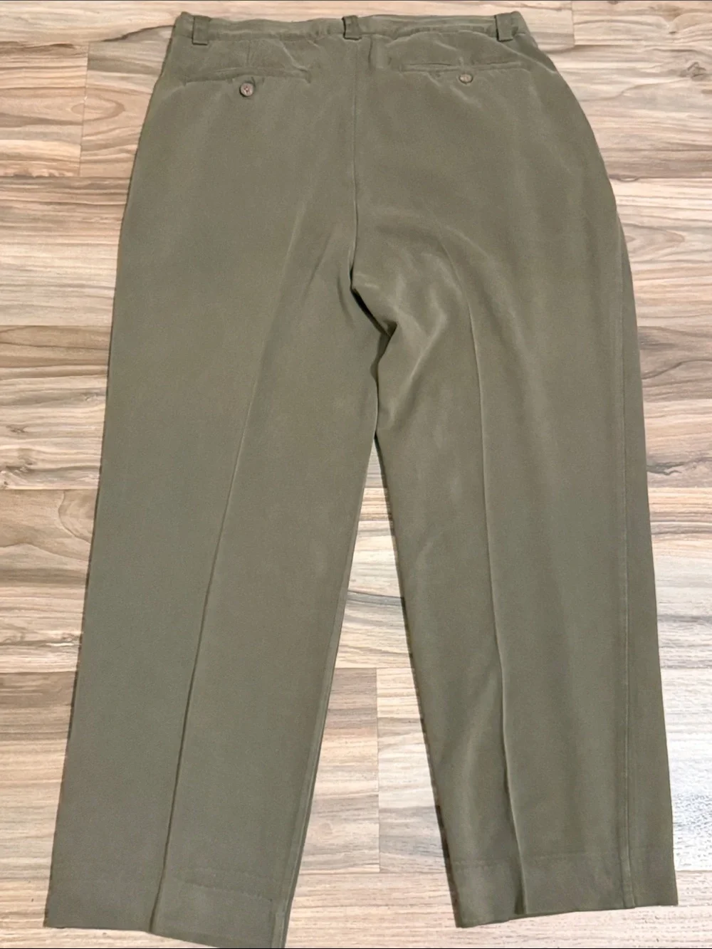 Tommy Bahama Men’s Pleated Silk Trousers 35 Olive Green Dress Pants Casual